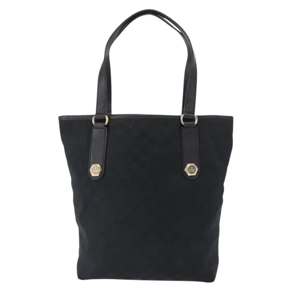 GUCCI GG Canvas Tote Bag Black Gold 153009 Auth 156794 - Picture 2 of 16